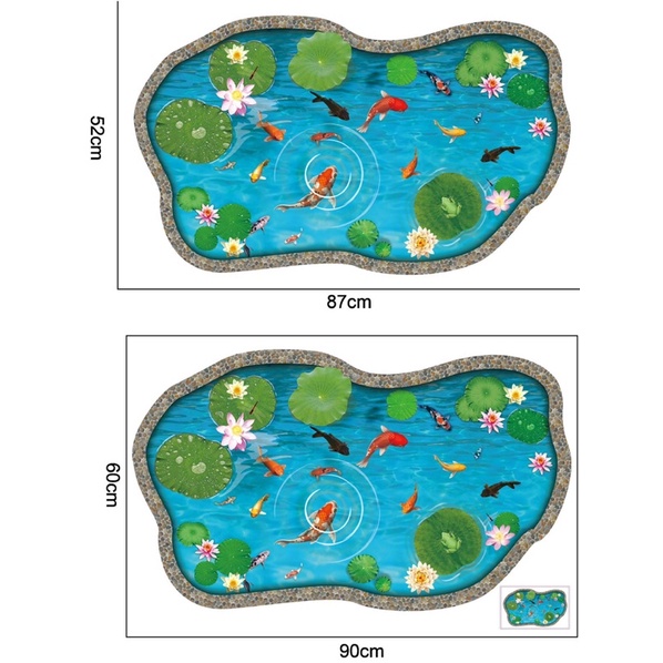 Decal bể cá 3D dán nền không thấm nước .