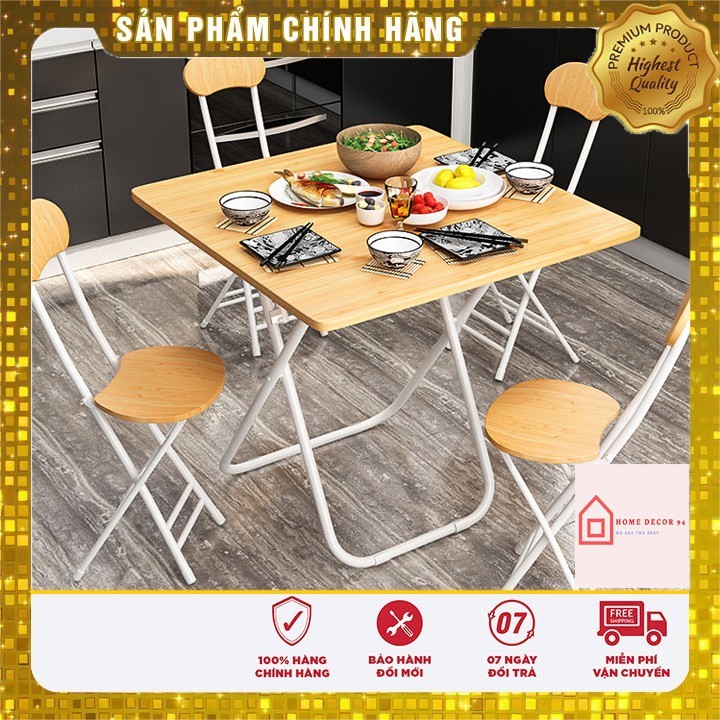 Bộ bàn ăn gấp gọn thông minh, Gấp Xếp Siêu Gọn Gàng với 1 bàn và 4 ghế KT 60 X 60 X 71cm (M031-1)