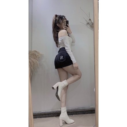 Quần short bò thêu ny