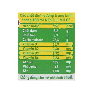Lốc 3 hộp sữa lúa mạch ngũ cốc Milo 180ml