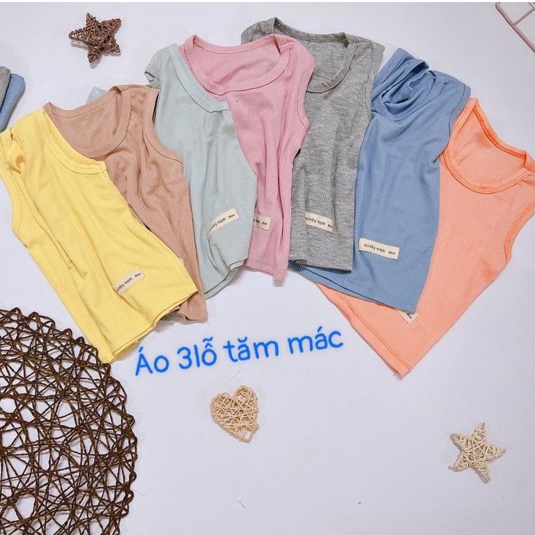 Áo ba lỗ cho bé, áo sát nách chất tăm coton siêu mềm min thấm hút tốt cân nặng 8-18kg