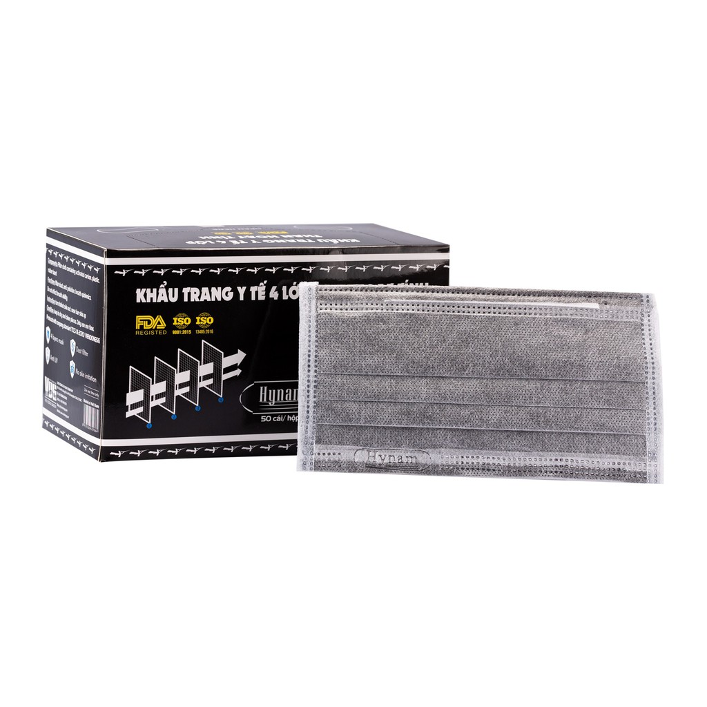 Khẩu trang y tế 4 lớp Hynam - Than hoạt tính - (50 cái/ hộp) | BigBuy360 - bigbuy360.vn