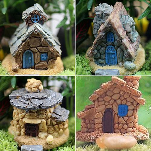 Mô hình ngôi nhà bằng đá mini xinh xắn dùng để trang trí tiểu cảnh / sân vườn