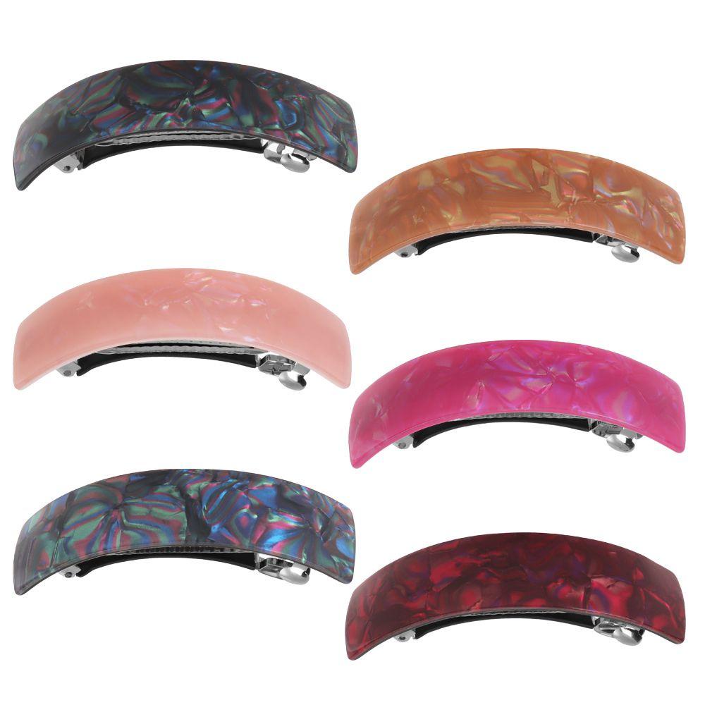 Set 6 Kẹp Tóc Hình Chữ Nhật Cỡ Lớn Phong Cách Pháp Cho Nữ