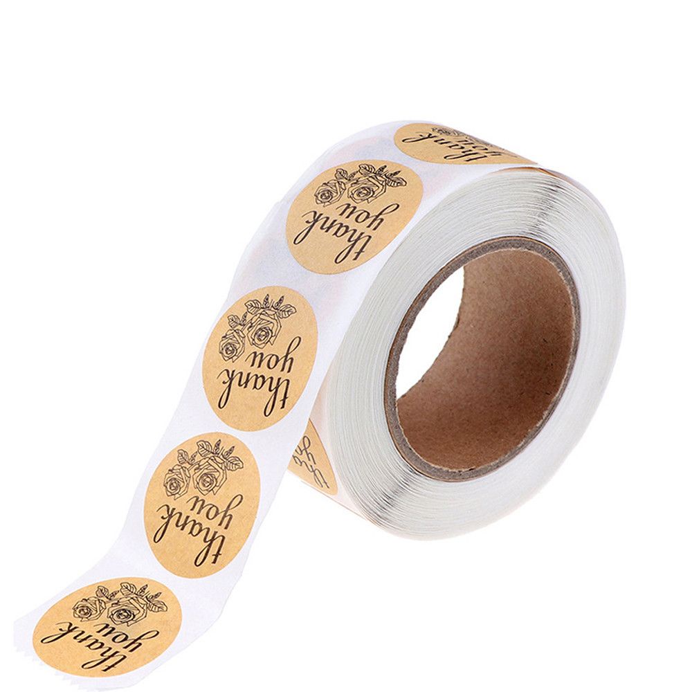 Bộ 500 miếng dán hình tròn in chữ Thank You độc đáo trang trí gói quà DIY