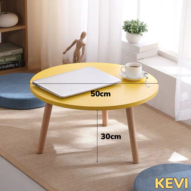 Bàn trà ngồi bệt mặt tròn đường kính rộng 50cm, chân cao 30cm thương hiệu KEVI