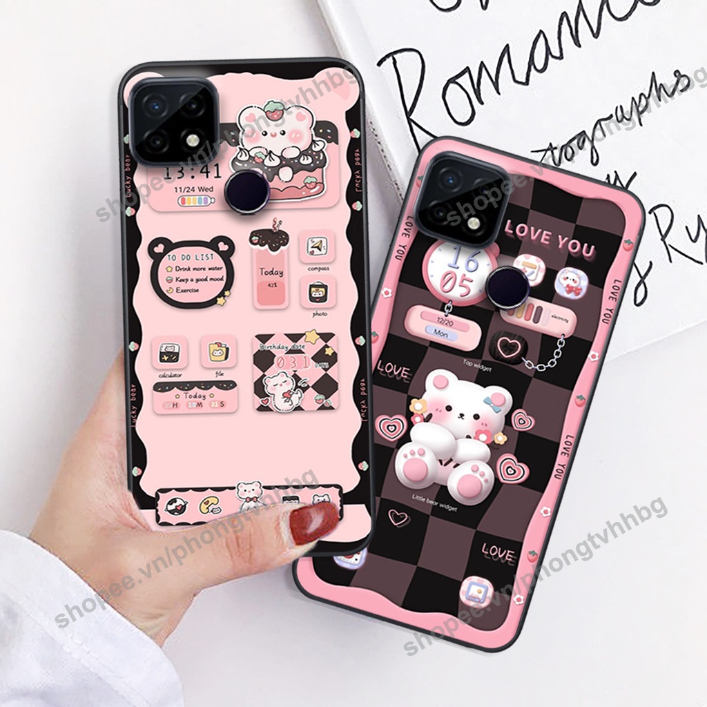 Ốp lưng Realme C20 / Realme C21Y / Realme C25 / Realme C25S gấu,thỏ trắng , đồng hồ dễ thương cute cực đẹp