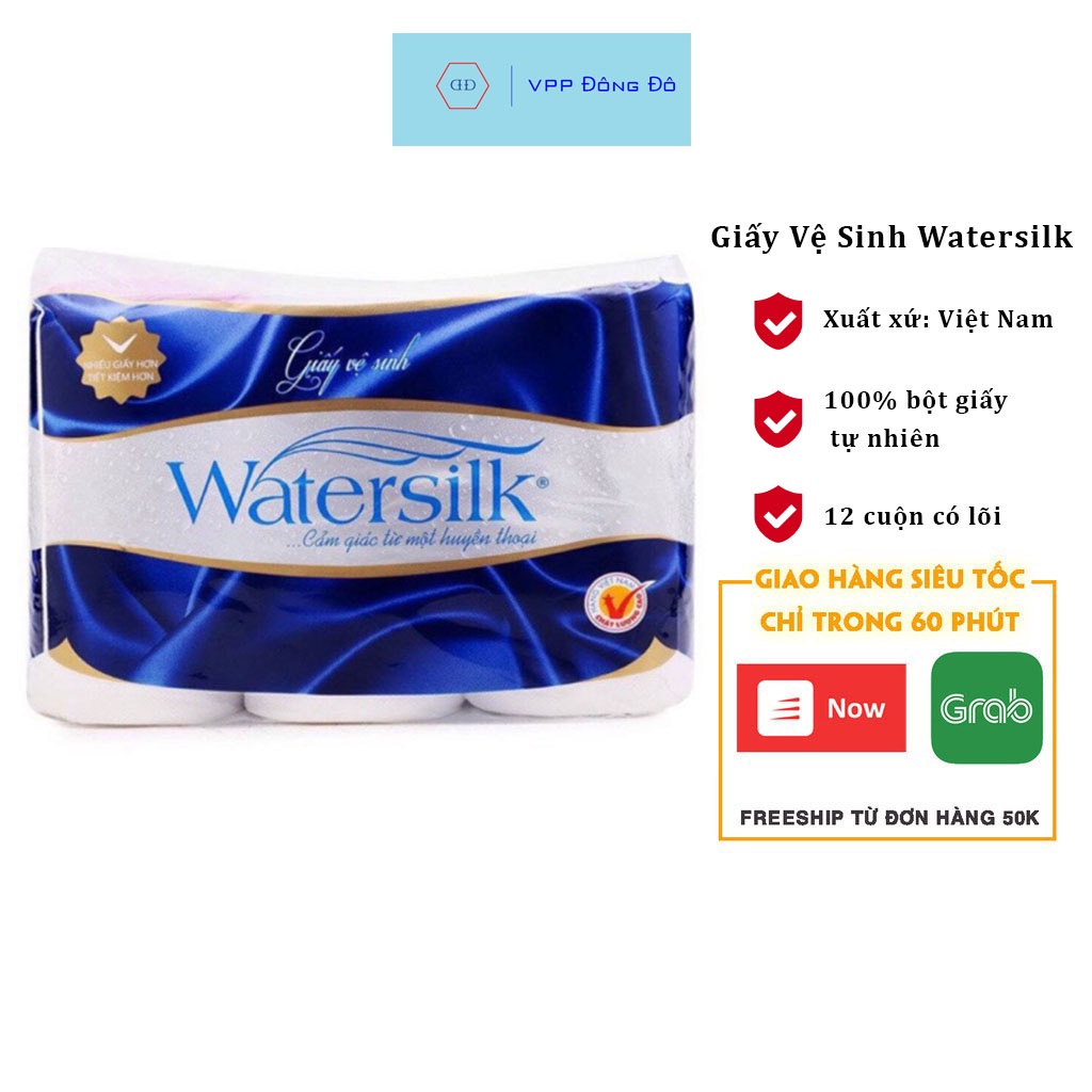 Giấy Vệ Sinh Watersilk 12 Cuộn/1 Dây