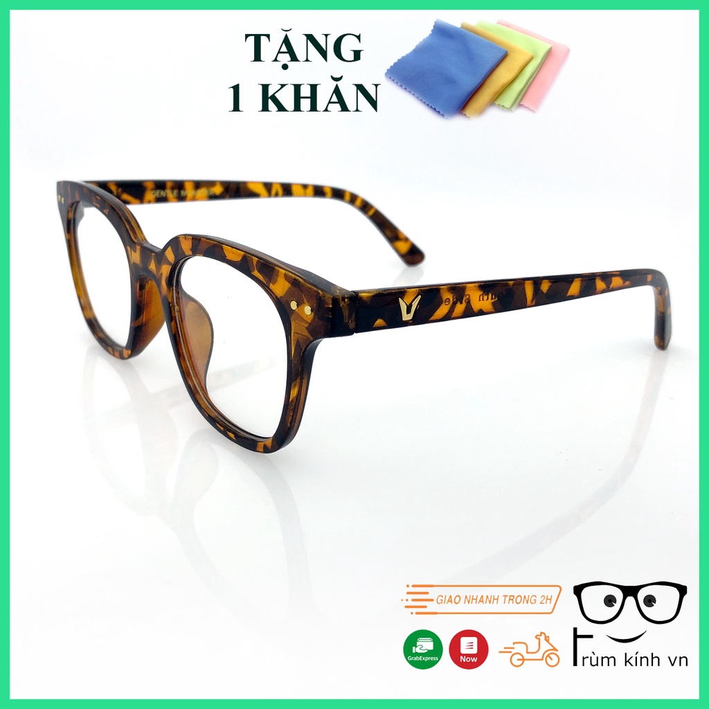 GỌNG KÍNH VUÔNG DA BÁO HÀN QUỐC [ GỌNG GIẢ CẬN - LẮP ĐƯỢC TRÒNG CẬN ]