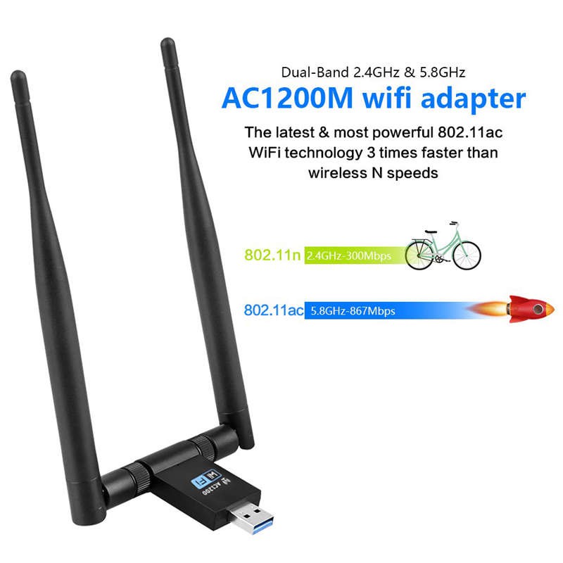 USB Wifi 2 băng tần 2.4GHz / 300Mbps 5Ghz / 867mbps dua i2 1200Mbps | BigBuy360 - bigbuy360.vn