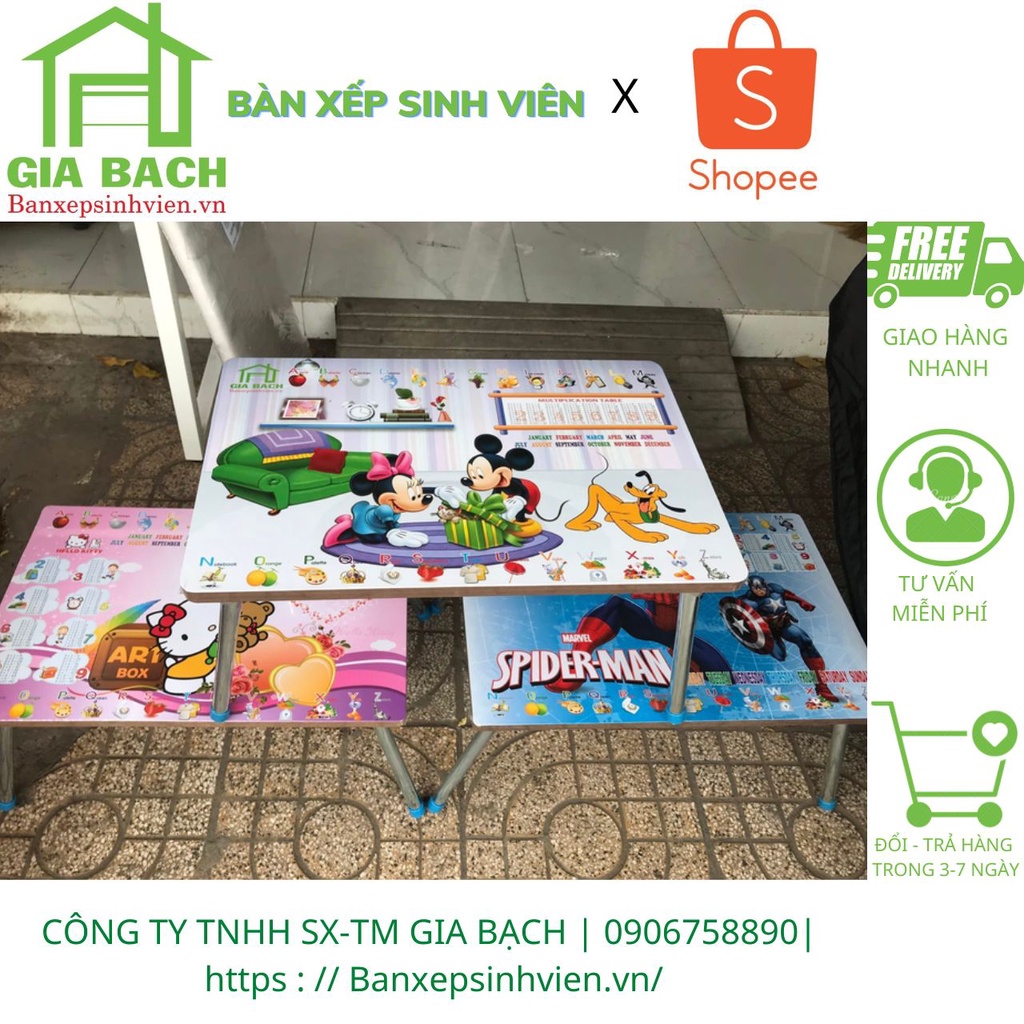 Bàn học sinh kích thước R40cm x D60cm x C28cm