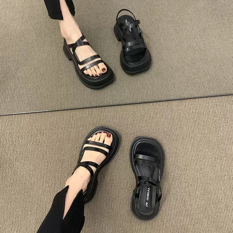 Giày Sandal Đế Dày Phong Cách La Mã Thời Trang Mùa Hè Dành Cho Nữ 2022