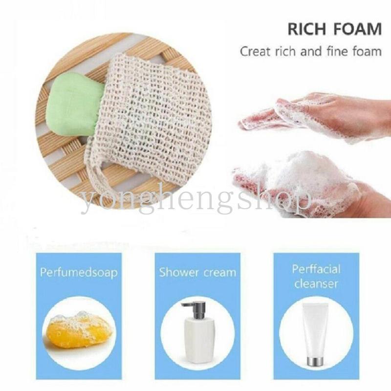 Túi Lưới Dây Rút Đựng Xà Phòng Bằng Vải Lanh Cotton Handmade