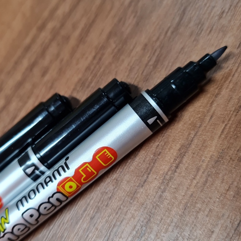Bút Lông Dầu Line Nét Màu Đen 2 đầu đa năng Twin Name Pen - Monami