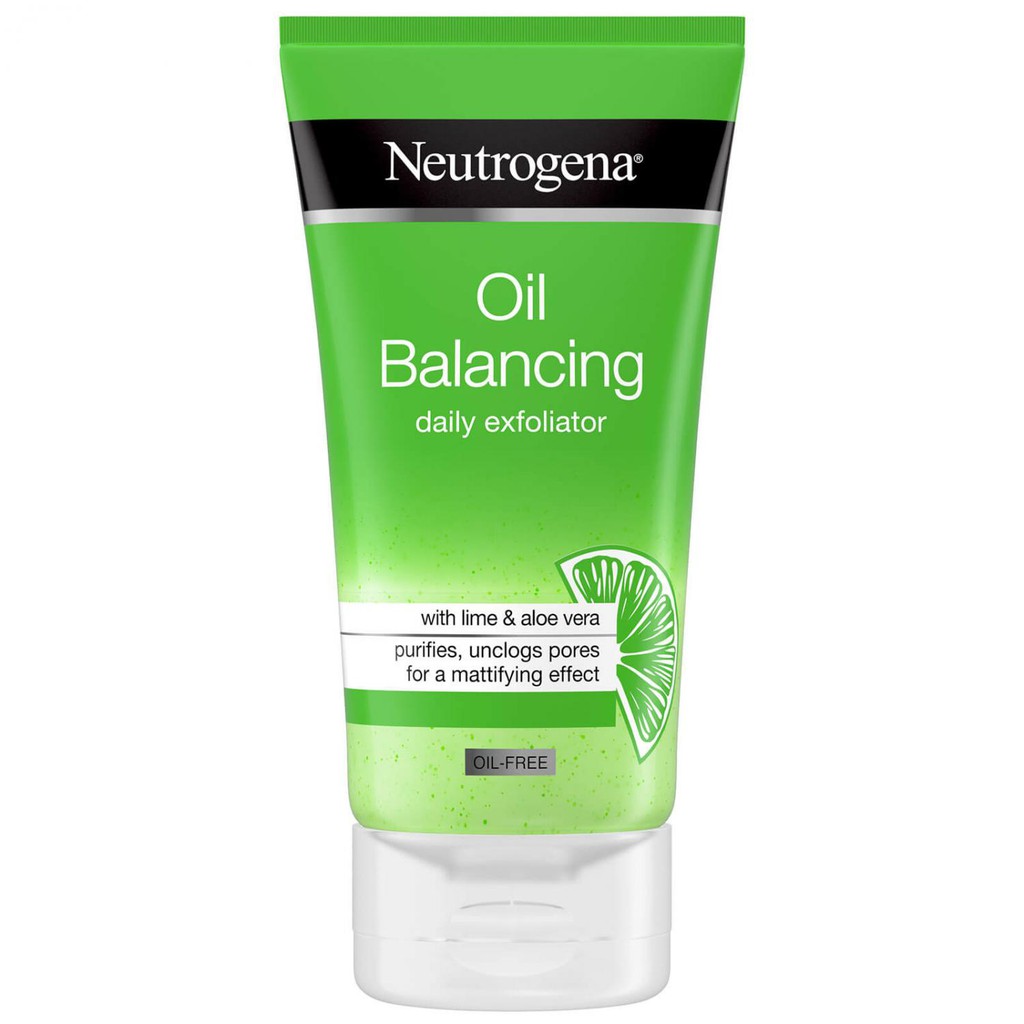 Sữa rửa mặt cân bằng da dầu, tẩy tế bào Neutrogena Oil Balancing Daily Exfoliator for Oily Skin - 150ml - xanh lá