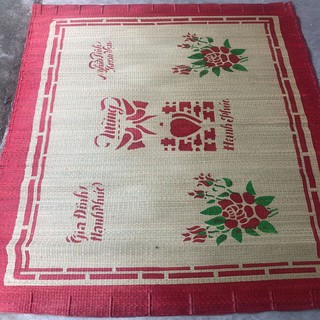 Chiếu Cói In Hoa Kích Thước 1m5 x 1m9