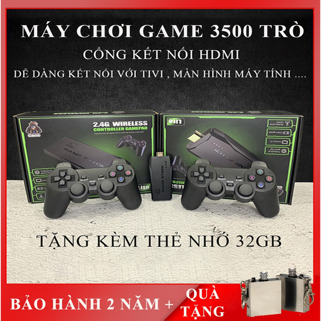 Máy chơi game cầm tay không dây 4 nút kết nối HDMI, phân giải 4K, tặng thẻ nhớ 32- BẢO HÀNH 2 NĂM