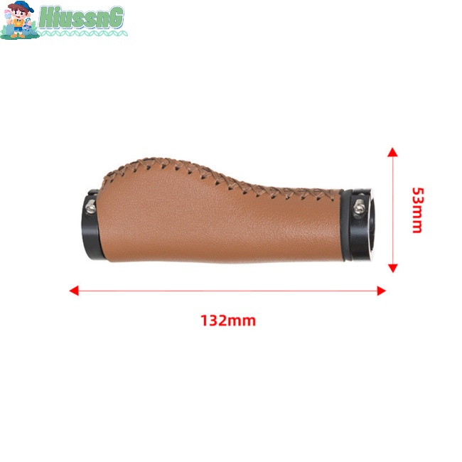 1 Cặp Tay Nắm Xe Đạp Bằng Da Bò Phong Cách Retro