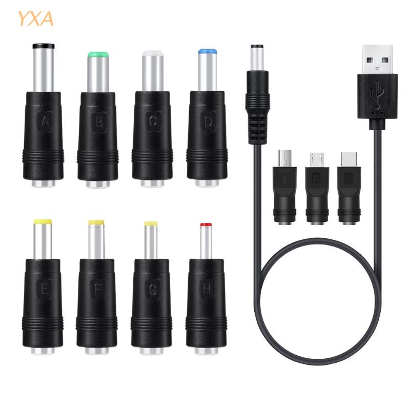 Dây Cáp Sạc Chuyển Đổi 11 Trong 1 5v Usb Sang Dc 5.5x2.1mm Cho Loa / Điện Thoại