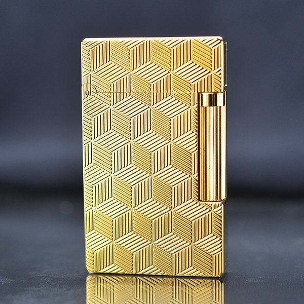 Bật-lửa Dupont D49-Ô Vuông 3D Trắng. CAO CẤP-SANG TRỌNG