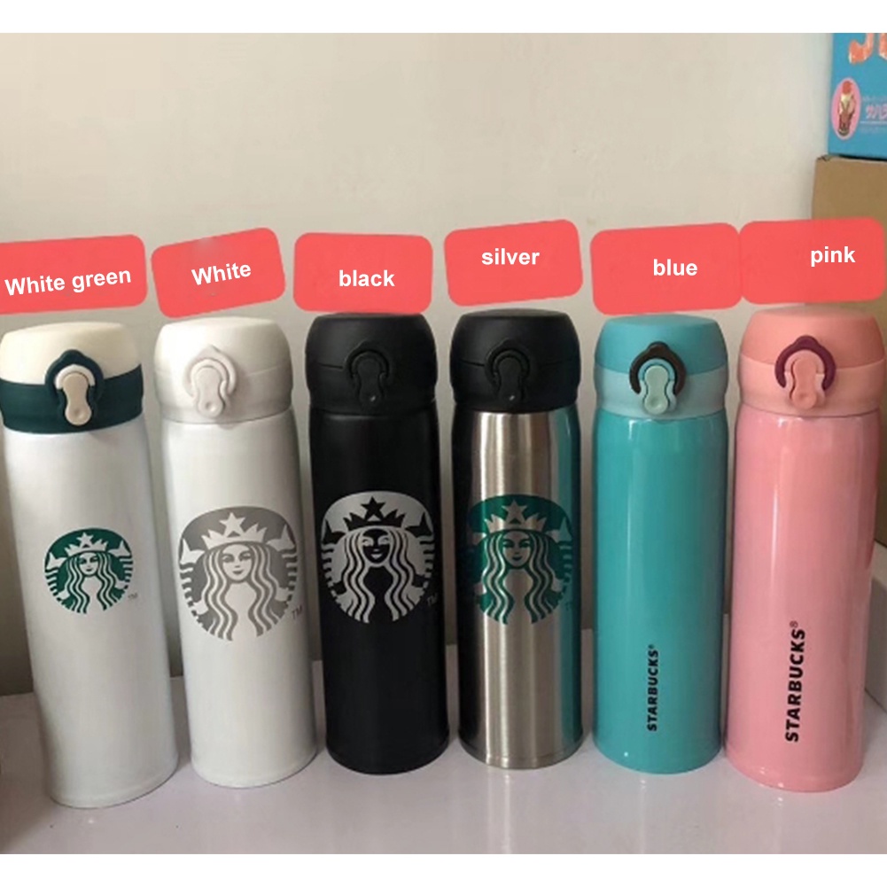 Bình nước giữ nhiệt Starbucks thông minh 500ml có nắp đậy chống rò rỉ dành cho thể thao hoạt động ngoài trời