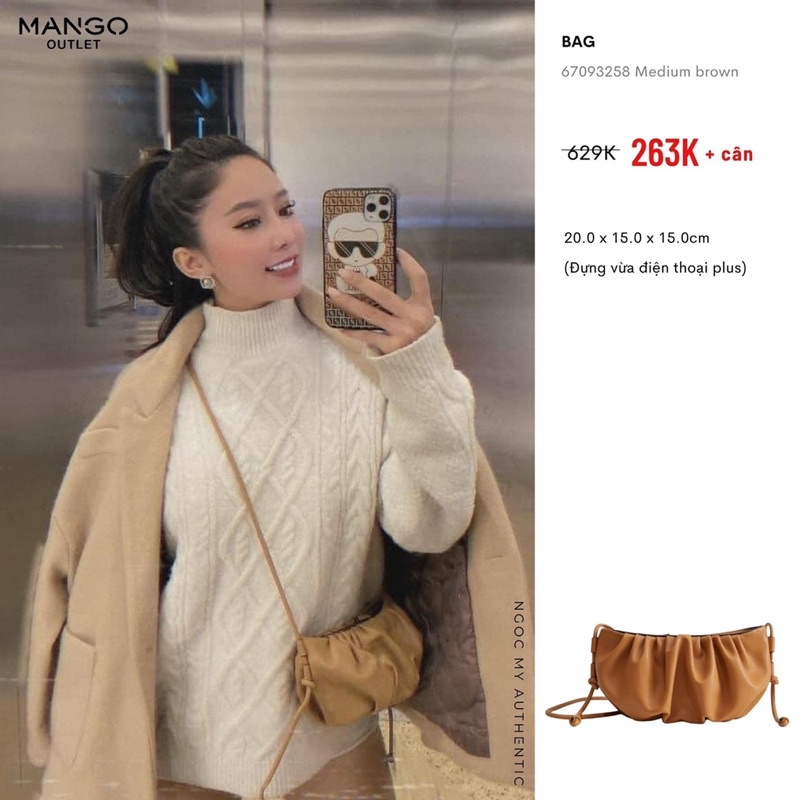 Túi đeo chéo Mango Authentic giá sale