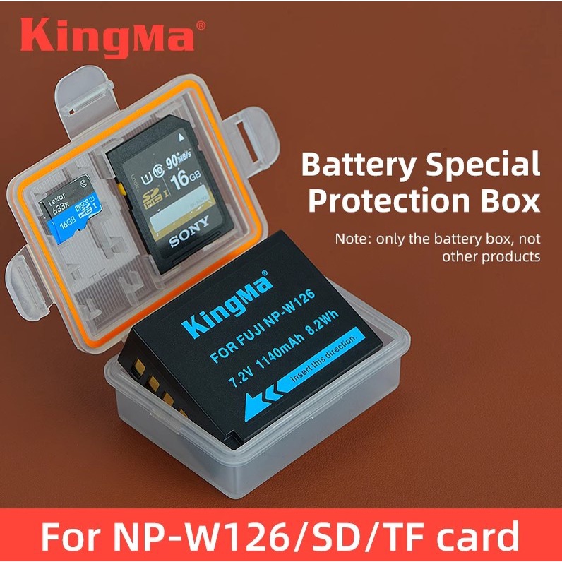 Bộ 2 Pin + Sạc Đôi kingMa Fujifilm NP-W126 NP-W126S Cho Fujifilm X-T20, X-T10, X-T100, X100F, X-H1, X-T3, X-T2, X-T1, X-
