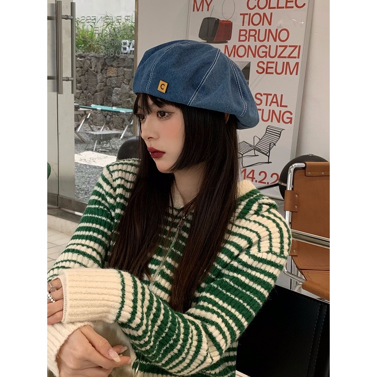 Mũ Beret Cao Bồi Nhật Bản Mặt Tròn Lớn Hợp Thời Trang Xuân Thu Phong Cách Mới Hàn Quốc Cho Nữ