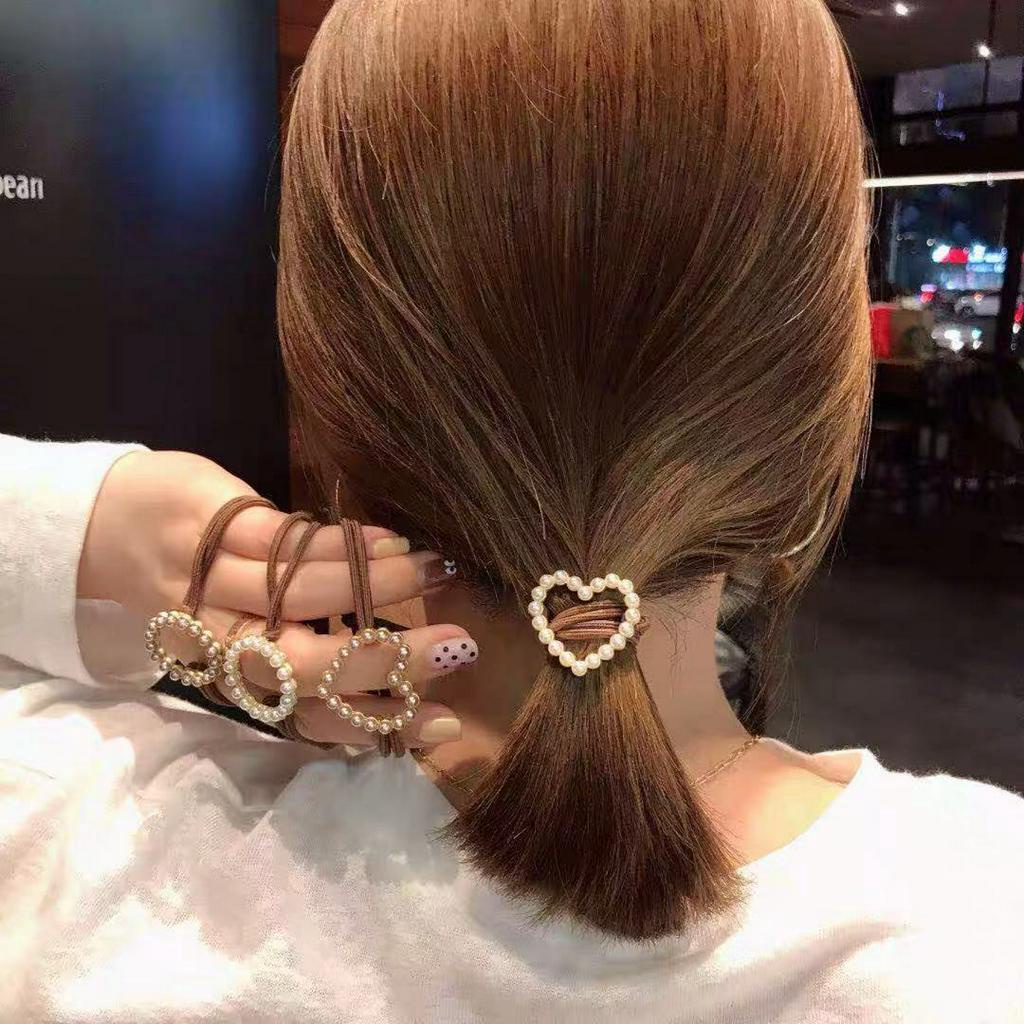 Dây cột tóc đính ngọc trai nhân tạo phong cách Hàn Quốc cho nữ