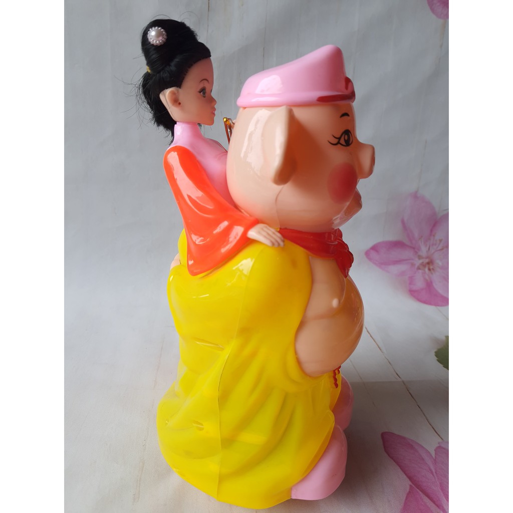 Đèn Lồng Trung Thu Bát Giới Cõng Hằng Nga Loại To Có Nhạc Đèn