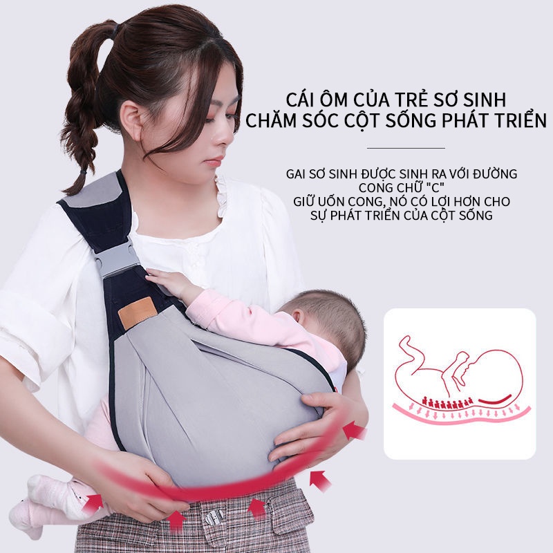[HCM]địu em bé aixintu - Đai Địu 4 Tư Thế Cho Em Bé - Đai Điệu Em Bé Cao Cấp Chống gù lưng 0-3 tuổi-[MY-BD02H]