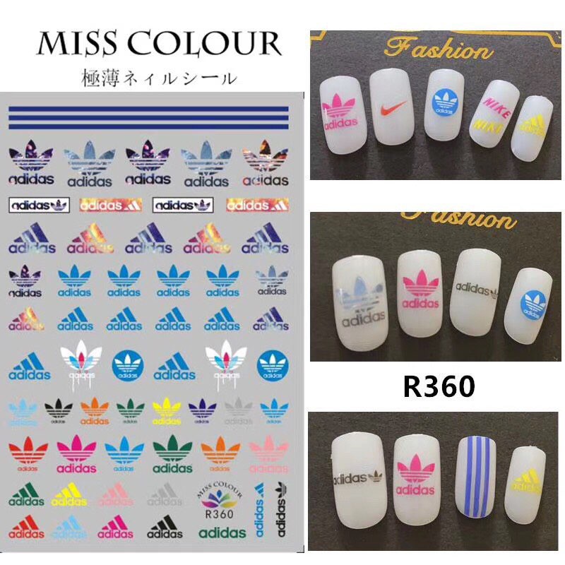 Nail Sticker Thương Hiệu Logo Nổi Tiếng- Dán Trang Trí - Nhiều Sticker Đẹp