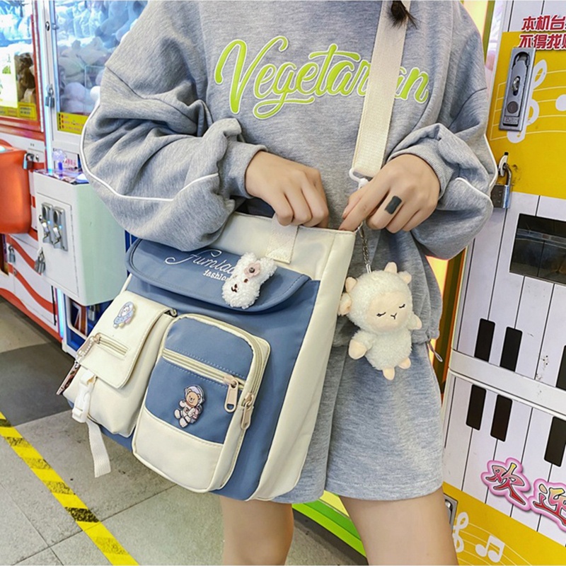 Youyo Túi Tote Đeo Vai Cỡ Lớn Màu Kẹo Ngọt Phong Cách Nhật Bản Dễ Thương Cho Nữ Thanh Thiếu Niên