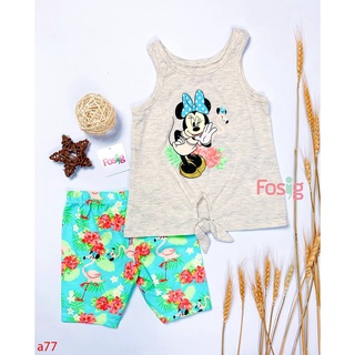 Set đồ bộ đùi sát nách bé gái dn - xám mickey hạc