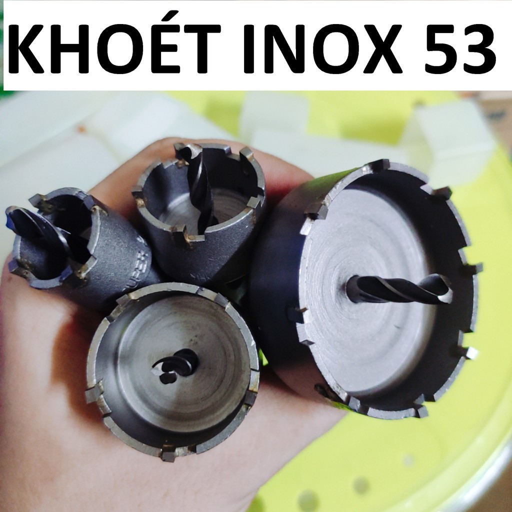 Mũi khoét inox 53 , khoét sắt, nhôm, tôn, đầu hợp kim, mũi khoét kim loại 53mm, hàng phổ thông