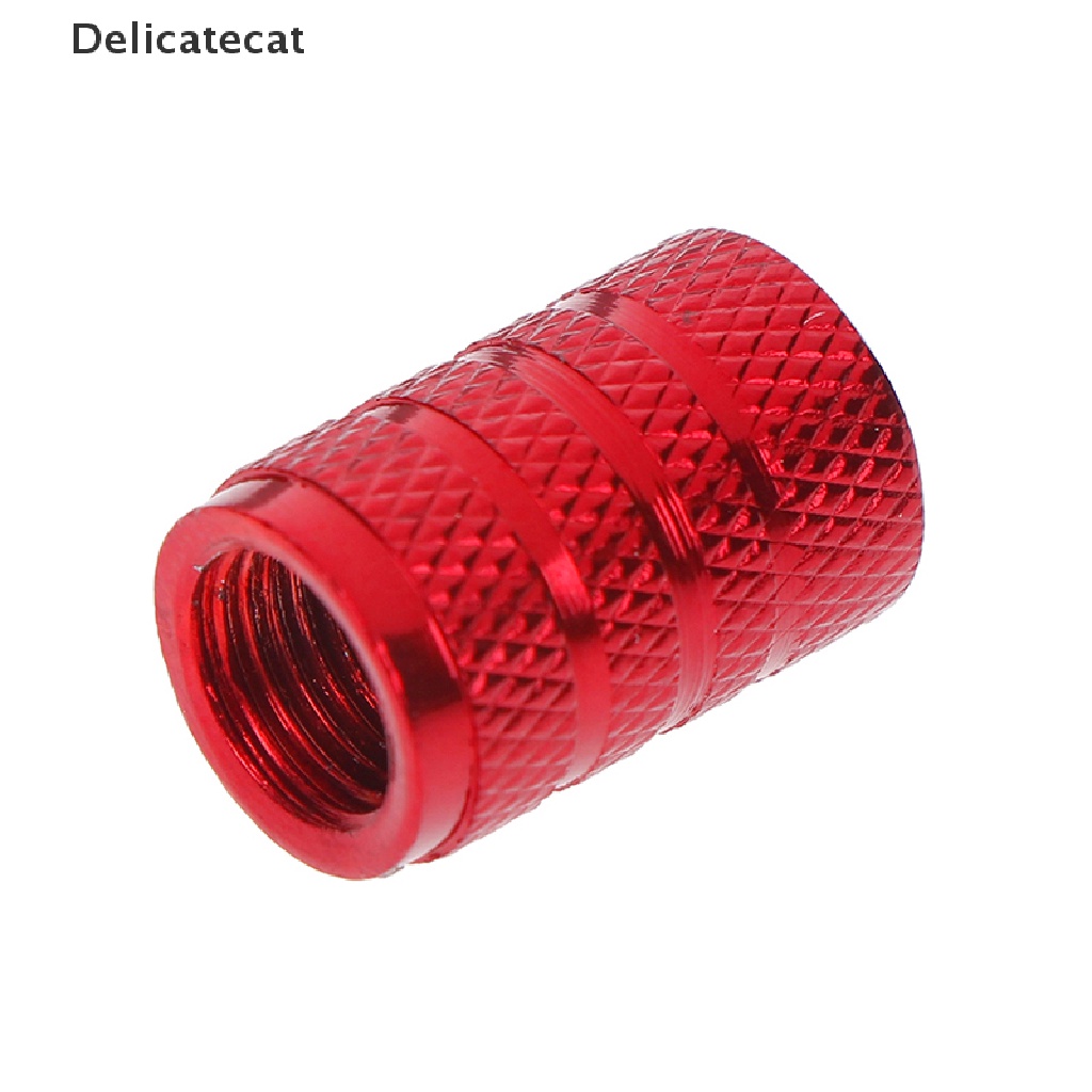 Set 4 nắp đậy van bánh xe hơi bằng nhôm màu đỏ chất lượng