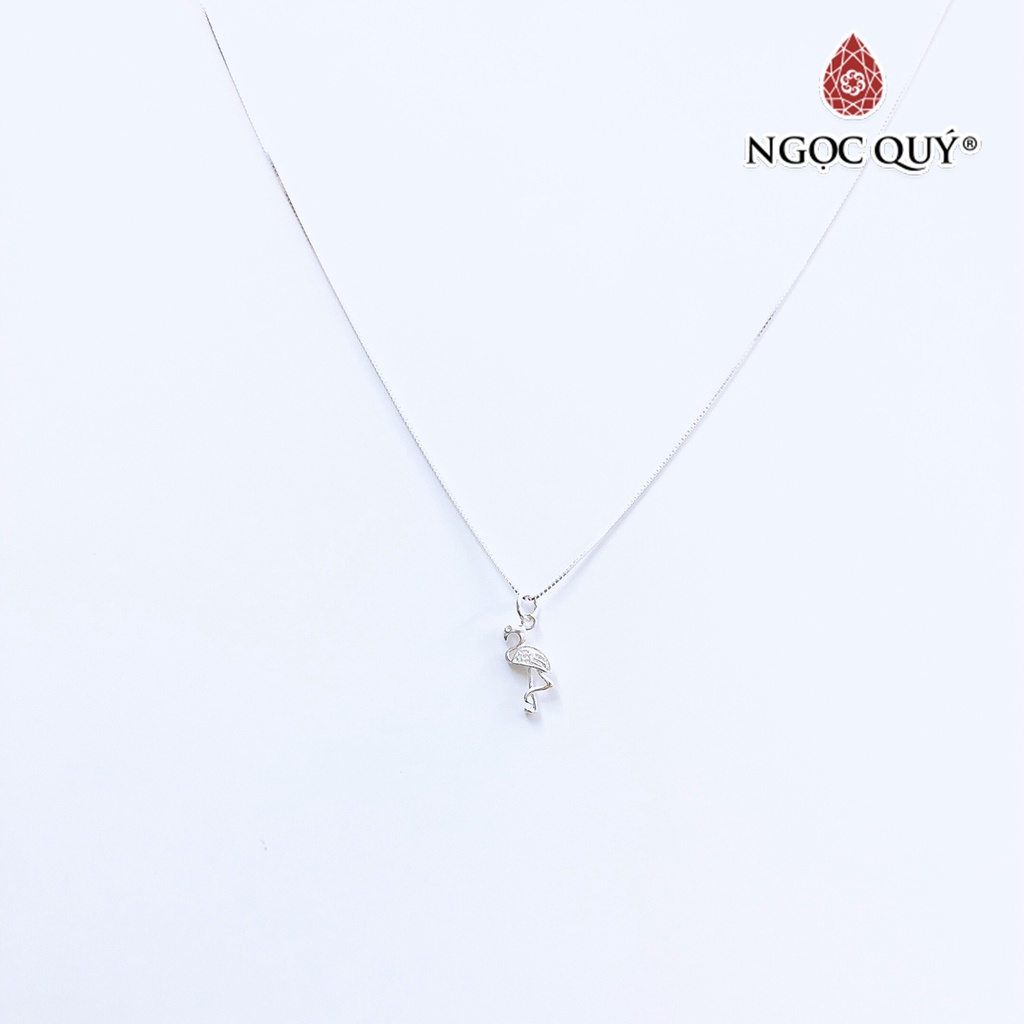 Dây chuyền bạc mặt hồng hạc - Ngọc Quý