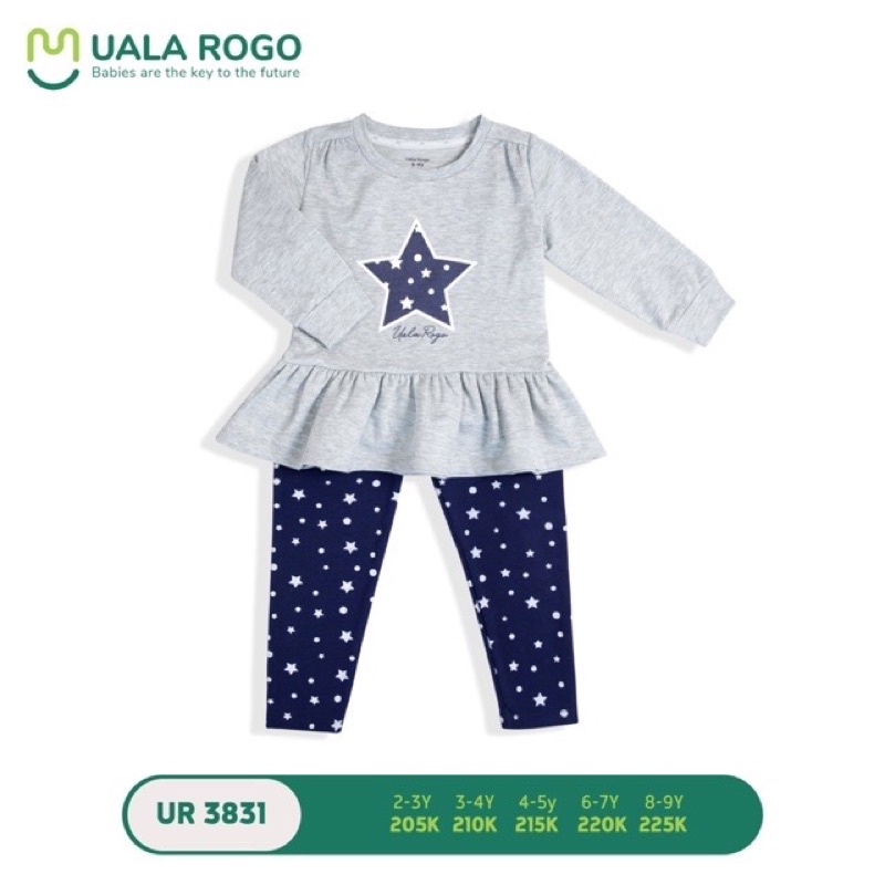 Uala bộ dài tay cotton tay bèo bé gái UR3899