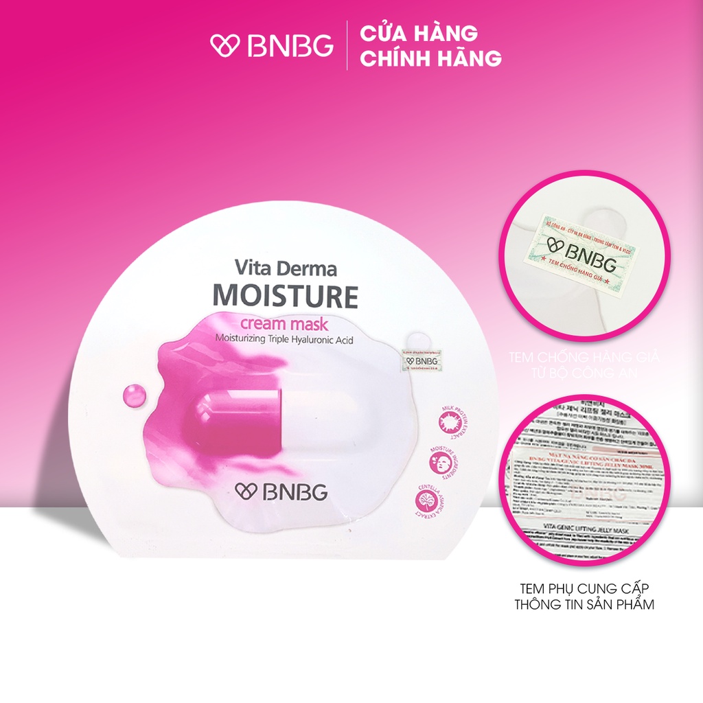 Combo 10 Mặt Nạ Kem Cấp Ẩm Đa Tầng BNBG Vita Derma Moisture Cream Mask 30ml/miếng