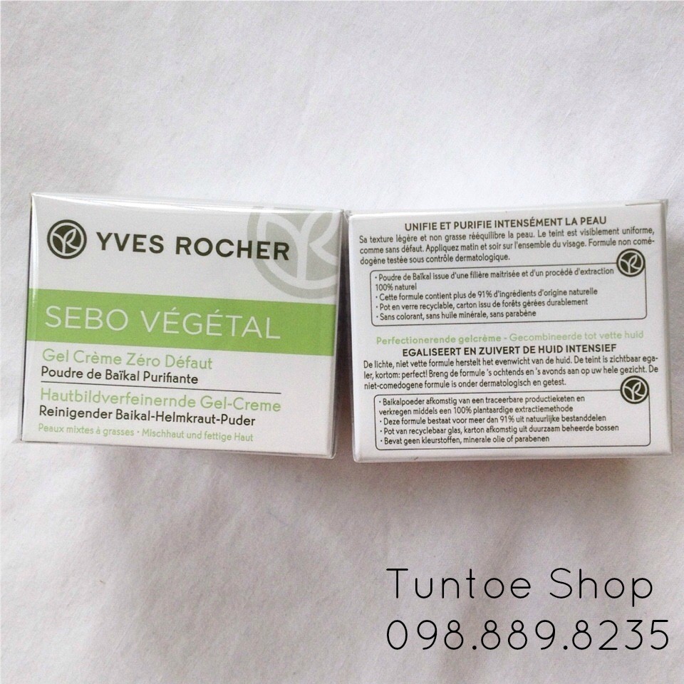 KEM DƯỠNG ẨM YVES ROCHER DÒNG SEBO VETEGAL, 50ML.