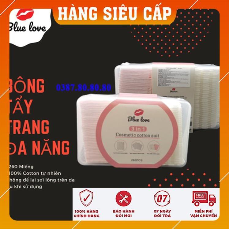 [FreeShip-NHẬP KHẨU 100%] Bông tẩy trang cotton pads 3 lớp đa năng cao cấp siêu đẹp/ Bông tẩy trang blue love 260 miếng