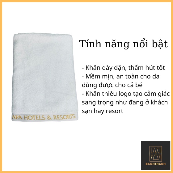 Khăn tắm body Cotton APA xuất dư (Combo 5 khăn) Kích thước 70x140cm nặng 540g