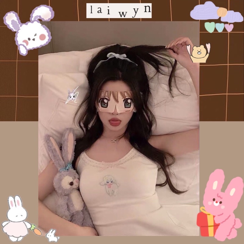Áo hay dây và váy hai dây ren body sexy chú cừu cute