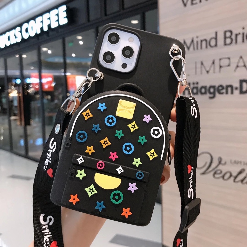 Ốp điện thoại mềm thiết kế hình balo có dây kéo cho Iphone 12 Pro Max 12 Mini 11 Xr Xs Max X 5 5s 6 6s 7 8 Plus Se 2020