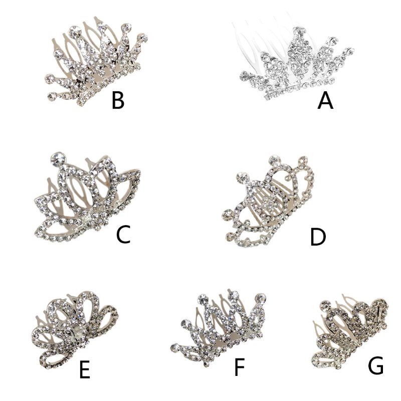 Kẹp Tóc Hình Vương Miện Đính Đá Lấp Lánh Cho Bé Gái