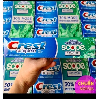 Kem đánh răng #Crest complete Extra Whitening Scope Advanced Freshness 206g