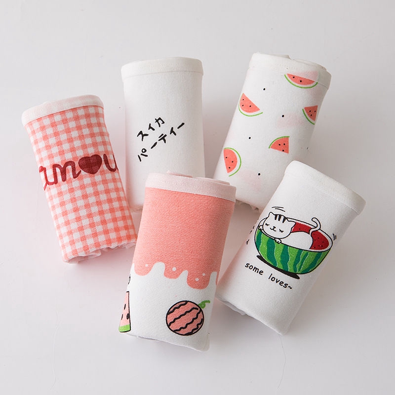 Quần lót chất liệu 100% Cotton in hình hoạt hình dành cho nữ sinh | BigBuy360 - bigbuy360.vn
