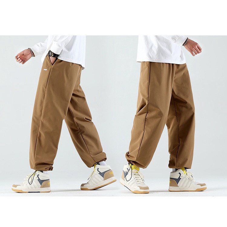 Quần Ống Rộng Nam Nữ Unisex ⚡Có Dây Rút Ở Gấu Quần - Chất Liệu Kaki Hàng Xuất