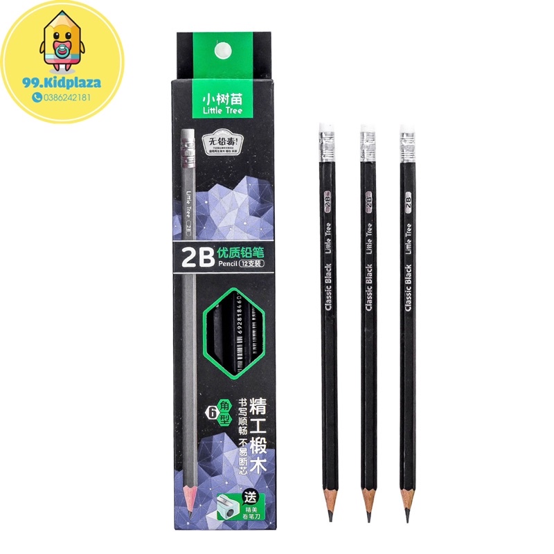 (Vỉ 12 Chiếc)Bút chì 2B cao cấp KidPlaza- Bút chì 2B cho học sinh sinh viên