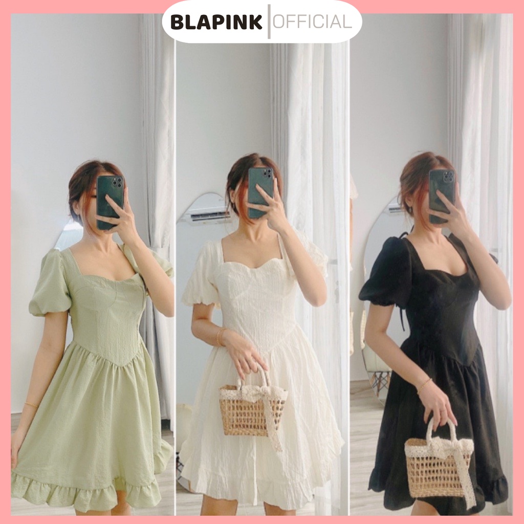 Váy Babydoll Tay Phồng Cổ Vuông Vải Xốp Xịn Xò Đi Tiệc Đi Dạo Phố RINGELA DRESS T230